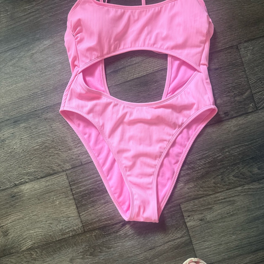 Pink Cutout Swimsuit